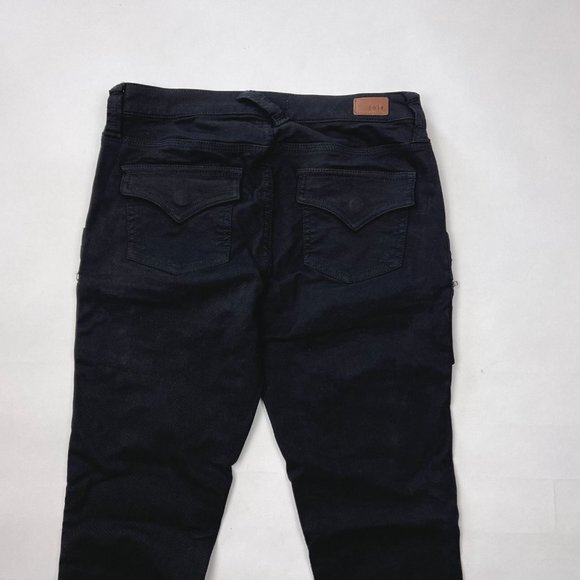 Joie Park Skinny Crop Pants Pockets Stretch Cotton Ankle Zipper Black Women 26 - Picture 8 of 13